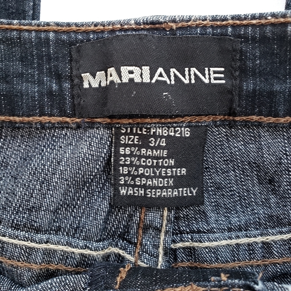 Marianne Jeans Juniors Size 3/4 Blue Dark Wash Flare - Picture 3 of 3